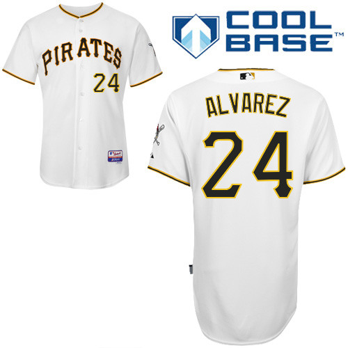Pedro Alvarez #24 MLB Jersey-Pittsburgh Pirates Men's Authentic Home White Cool Base Baseball Jersey